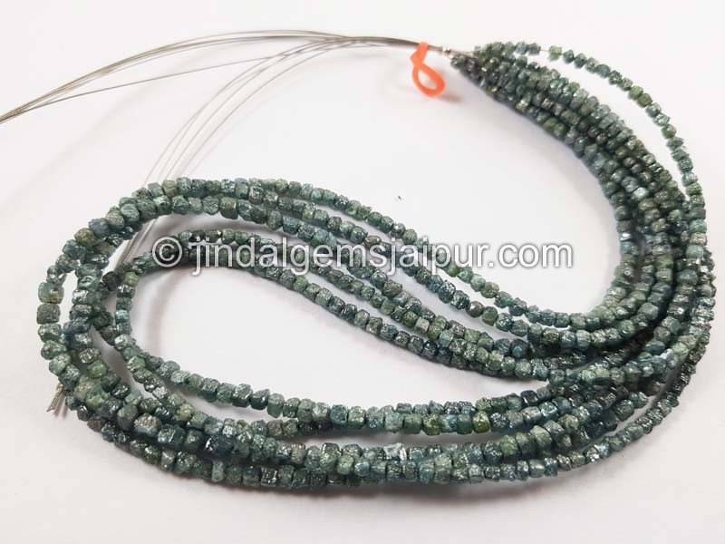 Blue Diamond Far Rough Cube Beads